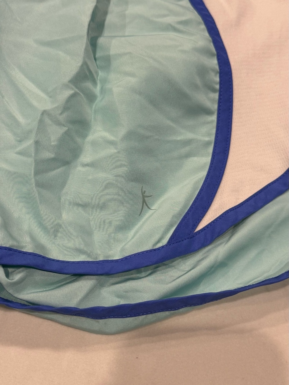 Classic Women's Athletic Shorts in Light Aqua with Blue Trim - Picture 4 of 7